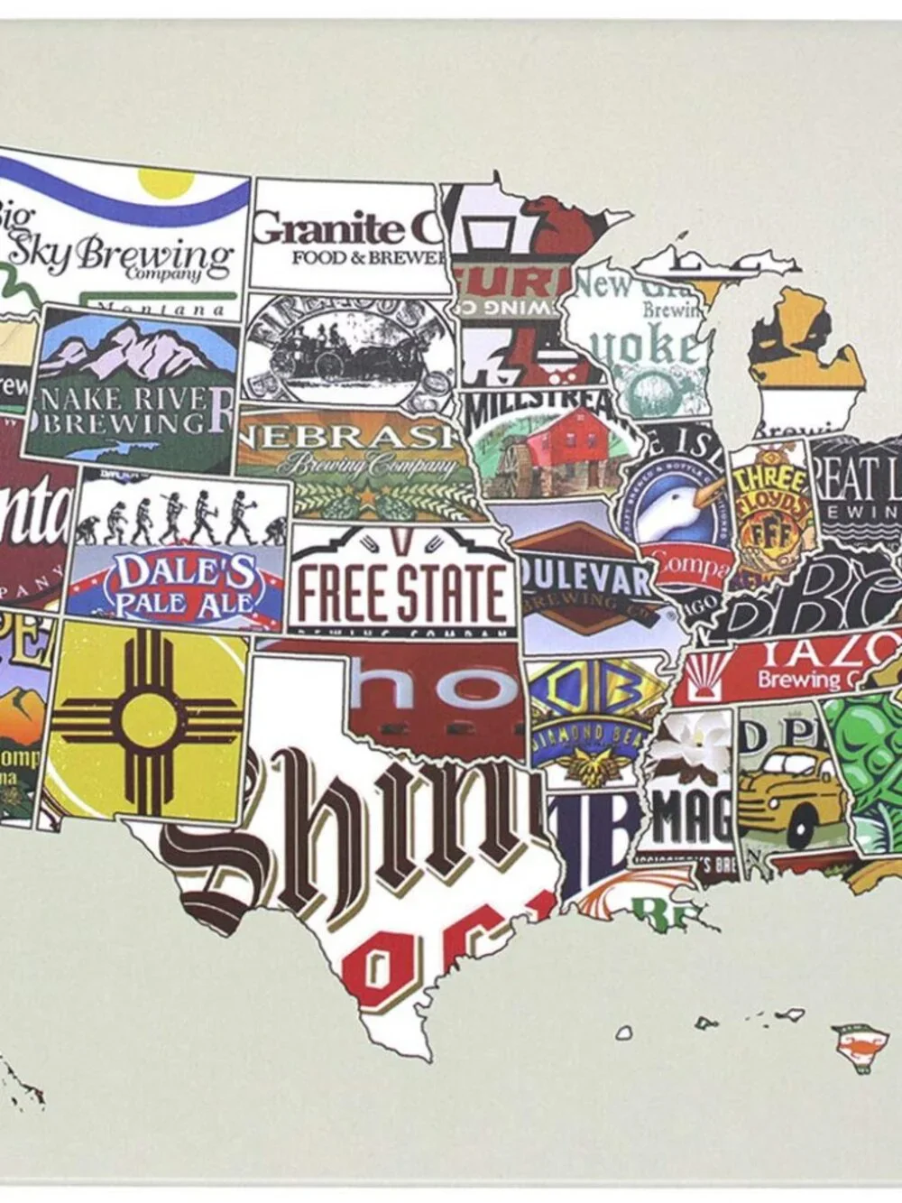 ARTCLUB American Craft Beer Week Beer States Map Plaque Metal Tin Sign Wall Deco